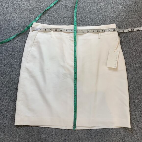 Ann Taylor Skirt Womens 8 White Stretch Linen Blend Pockets Inner Lined Mini - Picture 5 of 11